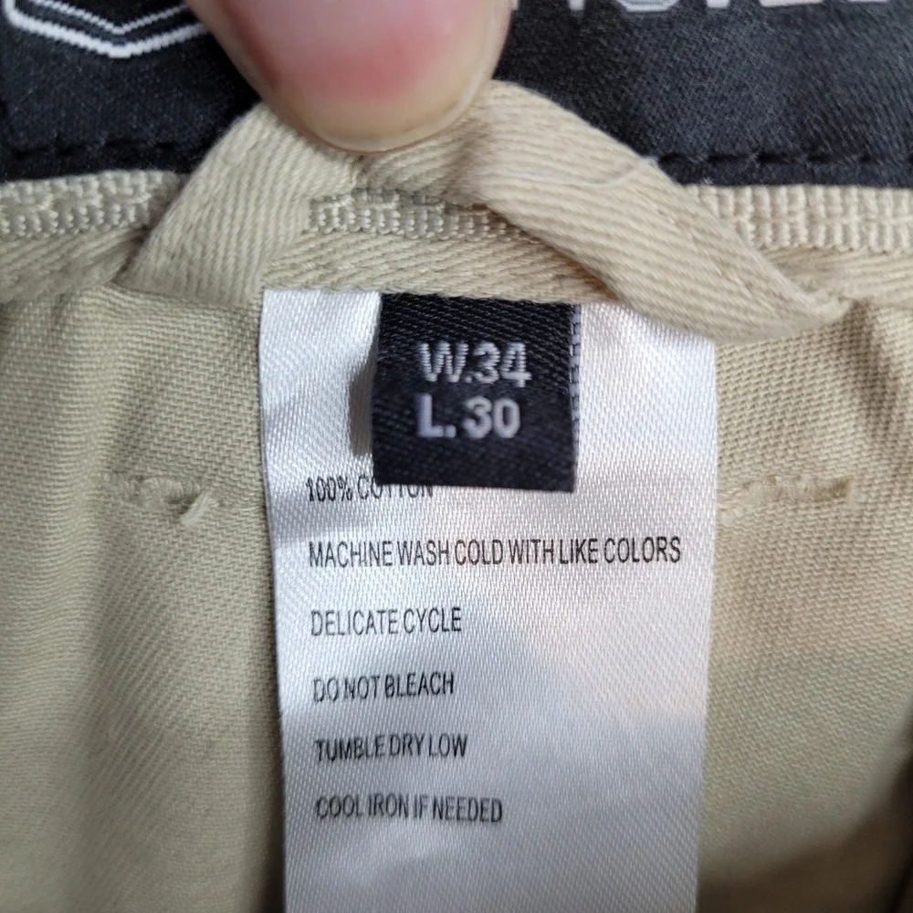 SCOTTeVEST Hidden Cargo Pants 2.0 Mens 34x30 Tan Cotton Straight Leg 8 Pockets